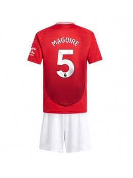 Manchester United Harry Maguire #5 Dječji Domaci Dres kompleti 2024-25 Kratak Rukavima (+ kratke hlače)